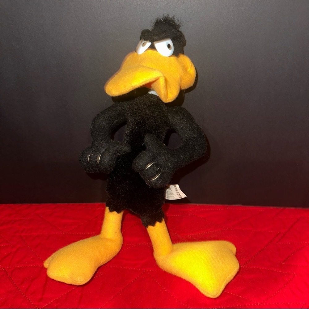 Vintage 1994 TYCO Warner Bros. Daffy Duck Black and Yellow Plush Toy
